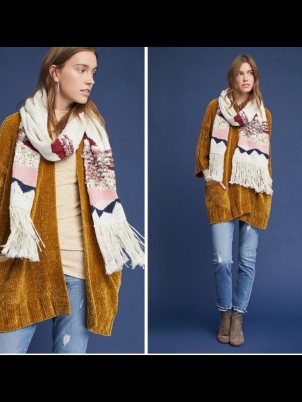 Anthropologie Gold Moth Chenille Cardigan XS